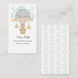 Bear Luftballongs Blue Diaper Raffle Tilläggskort