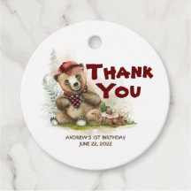 Bear Lumberjack Cute Birthday Tack