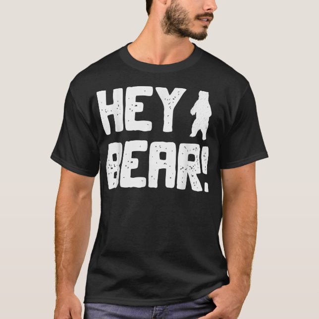 Bear! Lustigt att gömma svart grizzlybjörn utomhus T Shirt (Framsida)