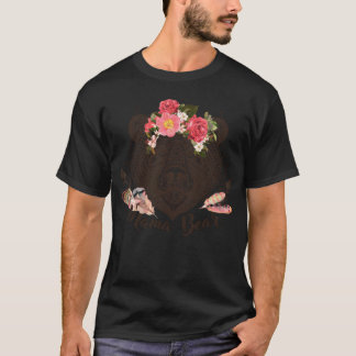 Bear Mama Mountains Calling Design Baseball  Sleev T Shirt