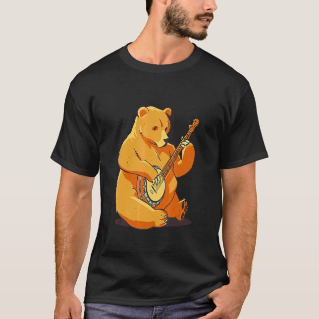 Bear Manar Music Women's Musician Animal T Shirt (Framsida)