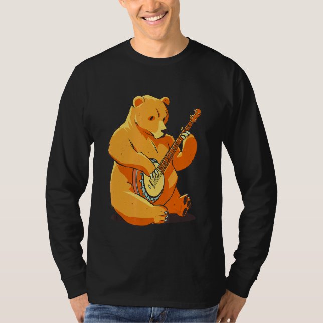 Bear Manar Music Women's Musician Animal T Shirt (Framsida)