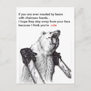 Bear Mauling Romantik Vykort