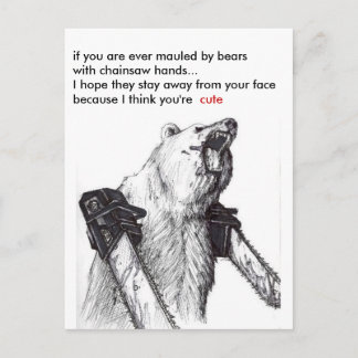 Bear Mauling Romantik Vykort
