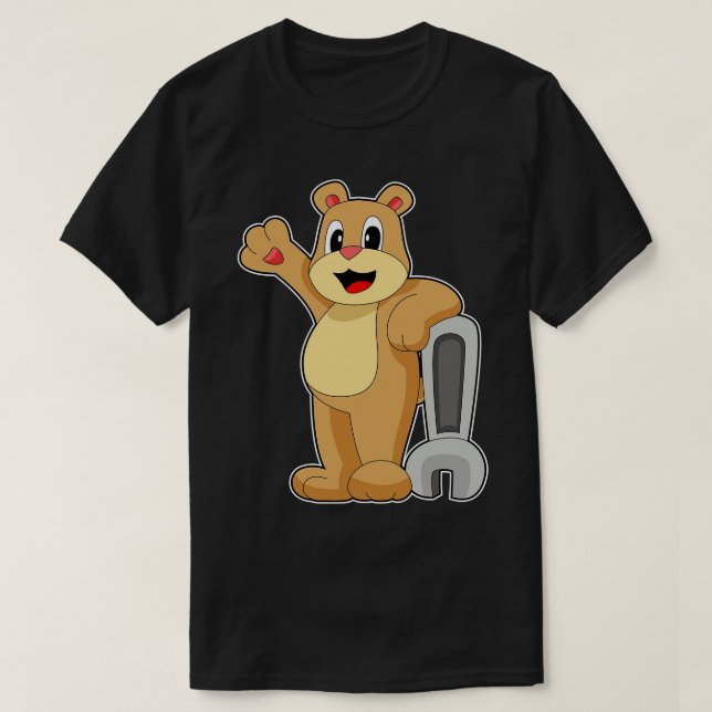 Bear Mechanic Wrench T Shirt (Design framsida)