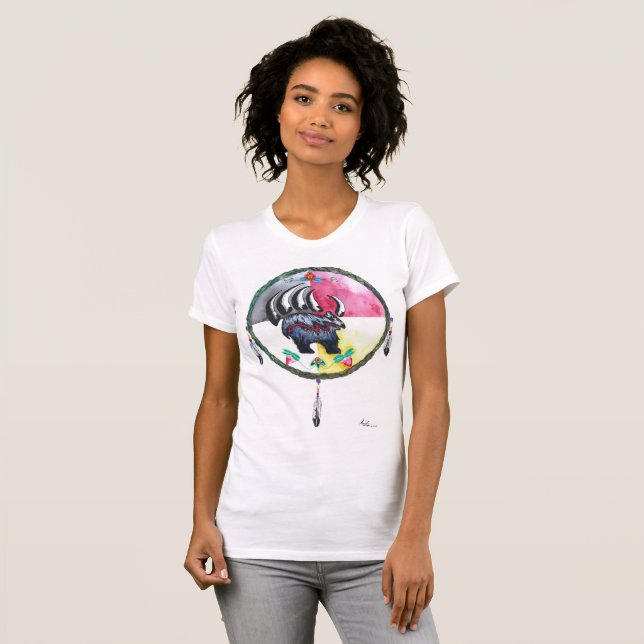 Bear Medicine Wheel T-Shirt (Hel framsida)