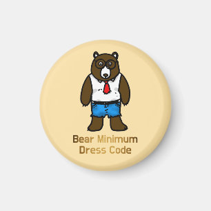 Bear Minimum Funy Office Pun Art Magnet