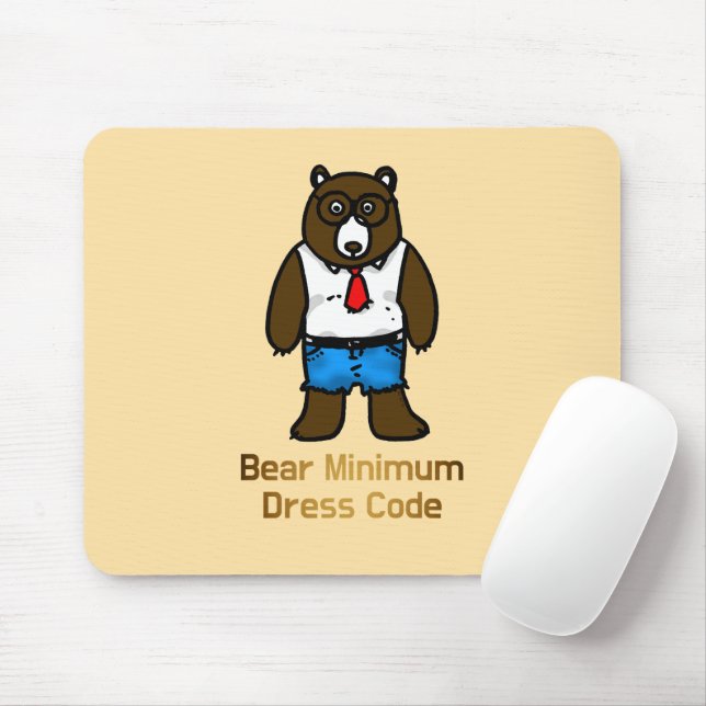 Bear Minimum Funy Office Pun Art Musmatta (Med mus)