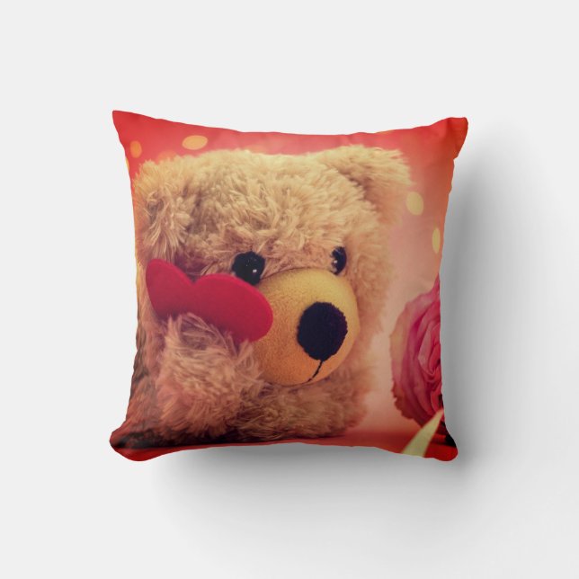 Bear Mjukisdjur Heart Kudde (Framsida)