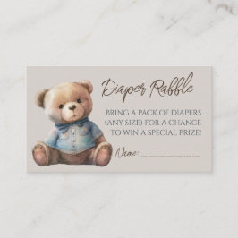 Bear Modern Boho Baby Shower Diaper Raffle Biljett Tilläggskort