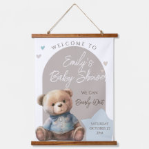 Bear Modern Boho Beige Baby Shower