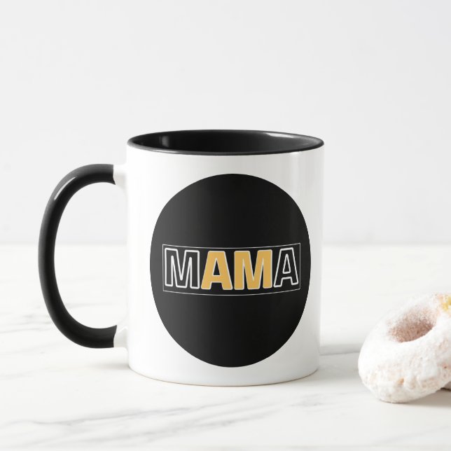 bear-mom Minimal Mama Typography Design Mugg (Med munk)