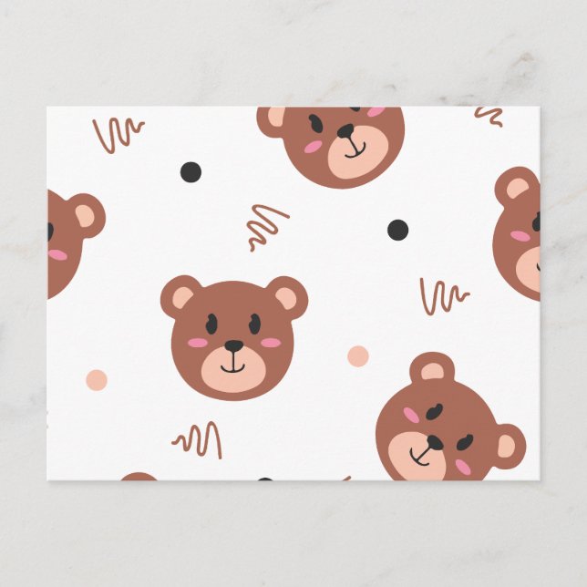 Bear mönster helg vykort (Framsida)