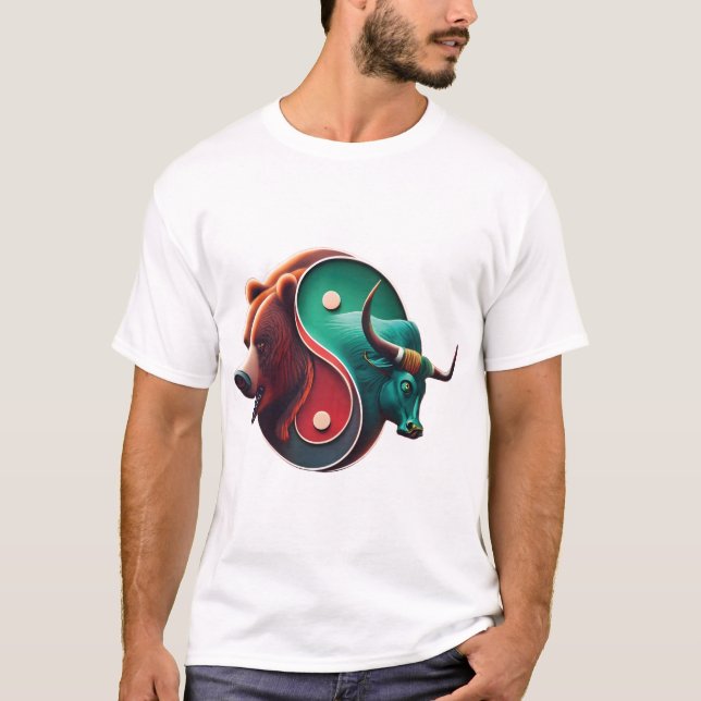 Bear mot Bull Trading T Shirt (Framsida)