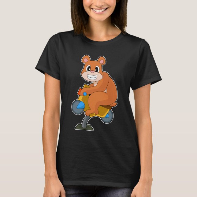Bear Motorcycle T Shirt (Framsida)