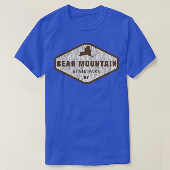 Bear MounState Park New York Träd Log Struktur T Shirt (Design framsida)