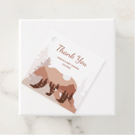 Bear Mountain Forest Boy Baby Shower Gåvor Etiketter