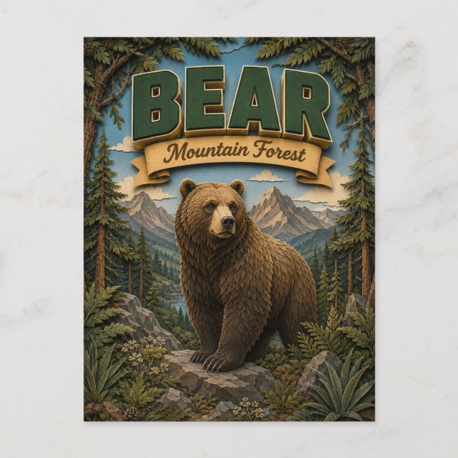 Bear Mountain Forest POPCUT Vykort (Framsida)