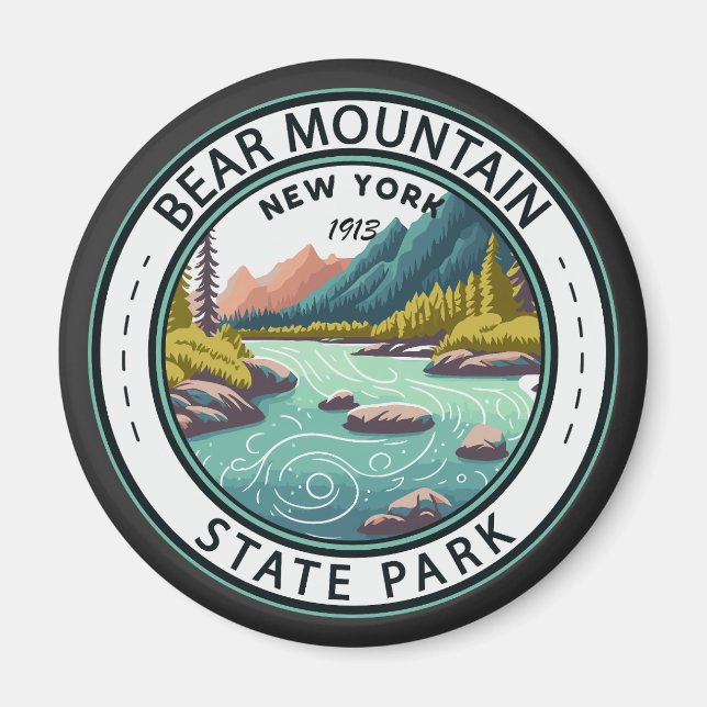 Bear Mountain State Park New York Badge Magnet (Framsidan)