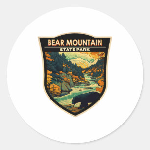 Bear Mountain State Park New York Resa Vintage Runt Klistermärke