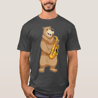 Bear Musician Saxophone Music  T Shirt