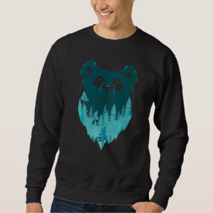 Bear Natature Forest Träd Wildlife Animal: Lång Ärmad Tröja