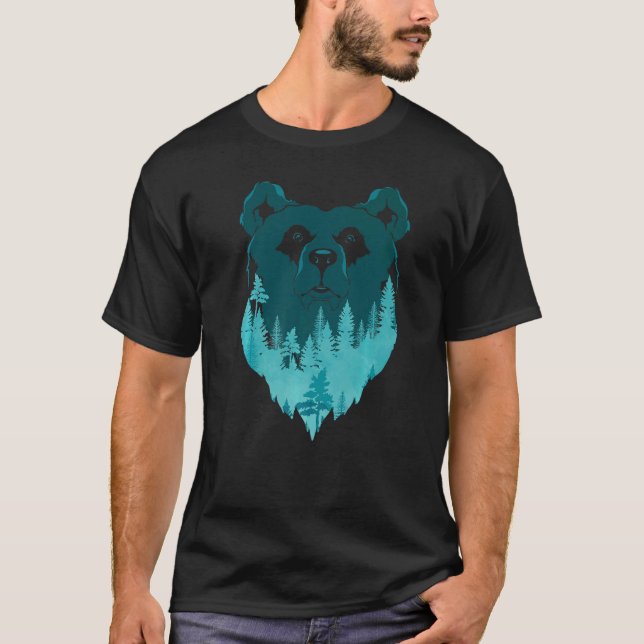 Bear Natature Forest Träd Wildlife Animal: T Shirt (Framsida)