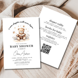 Bear New Chapter Begins Boy alla i en babydusch Inbjudningar