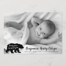 Bear Nice för att träffa dig Baby fotomeddelande