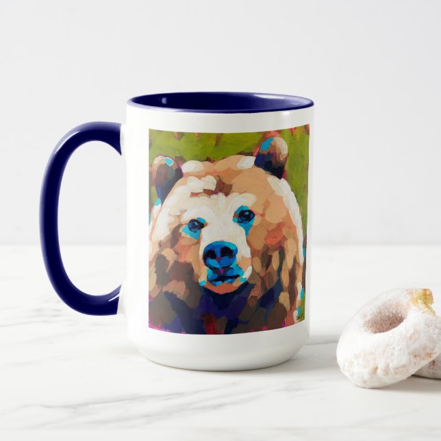 Bear Painting - Gift for Animal Lovers Mugg (Med munk)