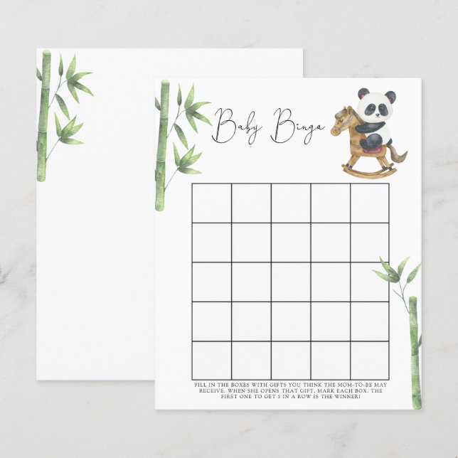 Bear Panda Baby dusdusch bingo-spel (Fram/baksida)