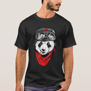 Bear Panda Bear Bamboo Bear Large Panda Moto Biker T Shirt