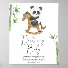 Bear Panda Säg inte baby Poster