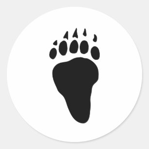 Bear Paw Print Silhouette Runt Klistermärke