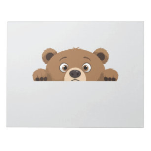 Bear Peeking Cute Adsible Funny Animal Tecknad Anteckningsblock