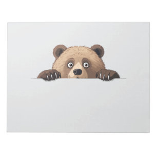 Bear Peeking Cute Adsible Funny Animal Tecknad Anteckningsblock