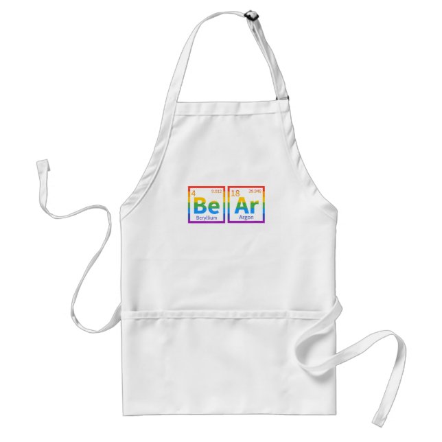 Bear Periodic Bord Gay Bear LGBT Pride Rainbow Fo Förkläde (Framsidan)