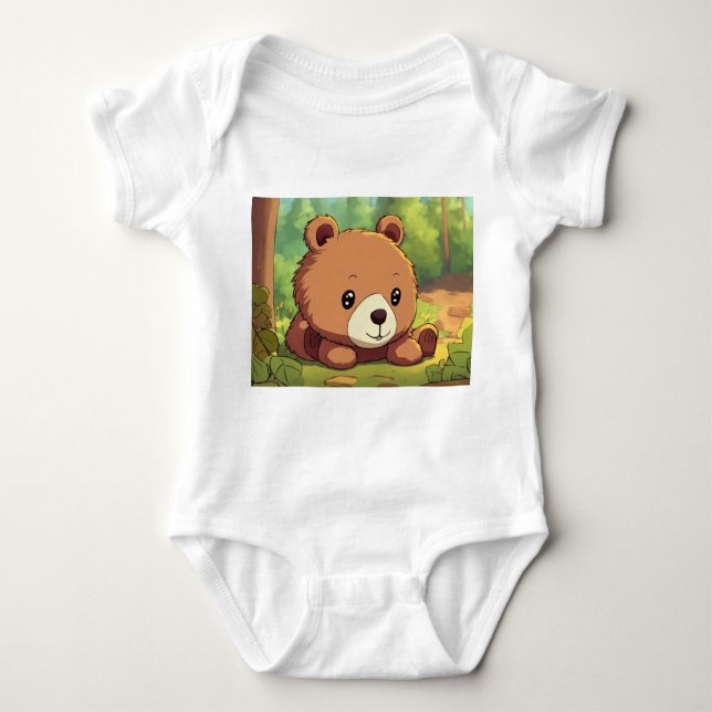 Bear Picnic Party: A Roligt-Filled baby kostym T Shirt (Framsida)