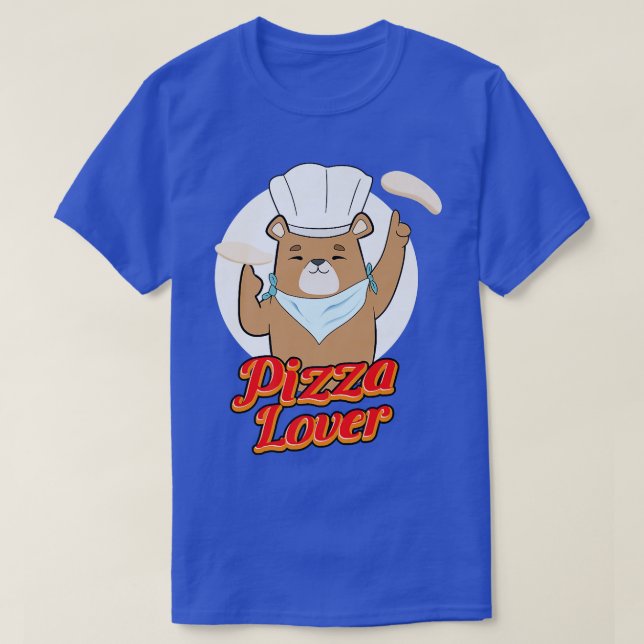 Bear Pizza Älskare T Shirt (Design framsida)