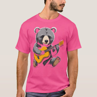 Bear Play Acoustic Guitar Bear Guitarist T Shirt