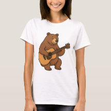 Bear Play Guitar T-Shirt - Vintage Musician