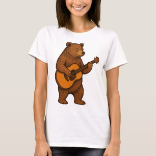 Bear Play Guitar T-Shirt - Vintage Musician Ani