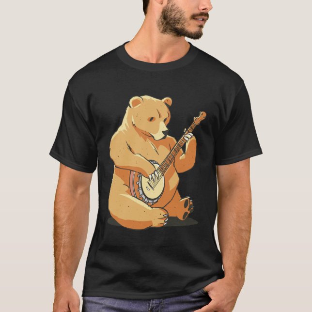 Bear plays guitar with instrument for bear friends t shirt (Framsida)