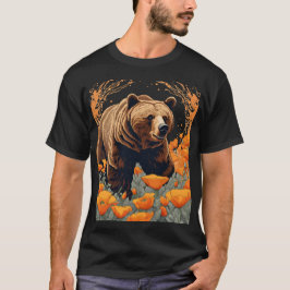 Bear Plodthrough Orange California Poppies T Shirt