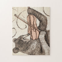 Bear Pluting Violin Jigszle Puzzle
