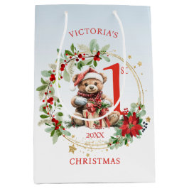 Bear Poinsettia Foliage Baby Första jul