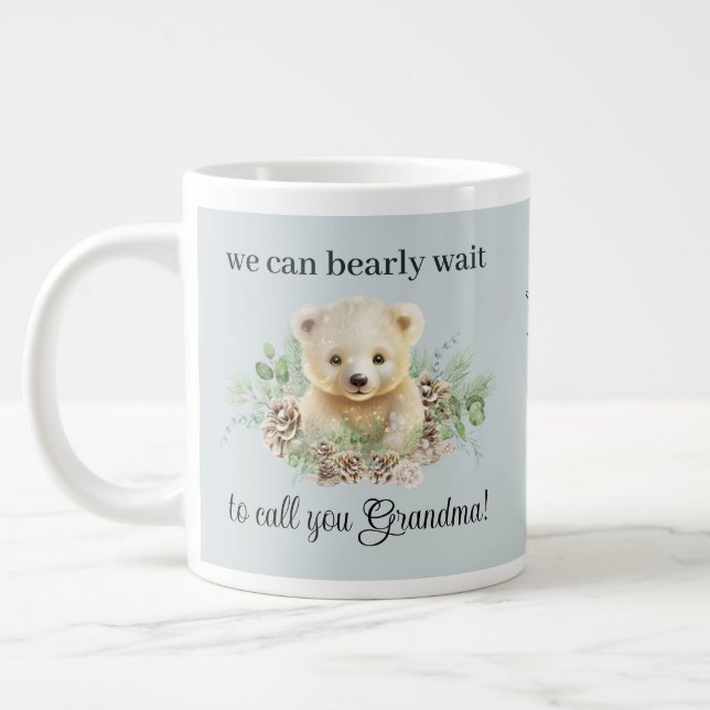 Bear Pojke Gravid Reveal Gift Jumbo Mugg (Vänster)