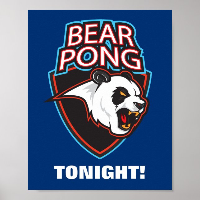 Bear Pong Beer Pong Poster (Framsidan)