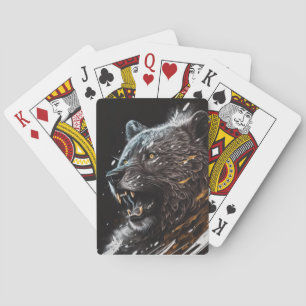 Bear Porträtt Animal Painting Äventyr Wildlife Casinokort