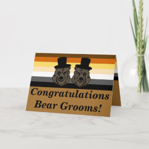 Bear Pride Bears Gay Bröllop Grattiss Card Kort